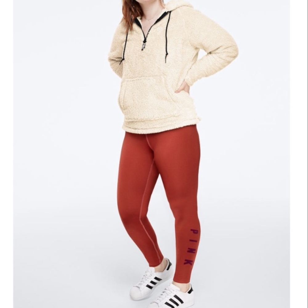 VS Pink Teddy Half Zip Pullover